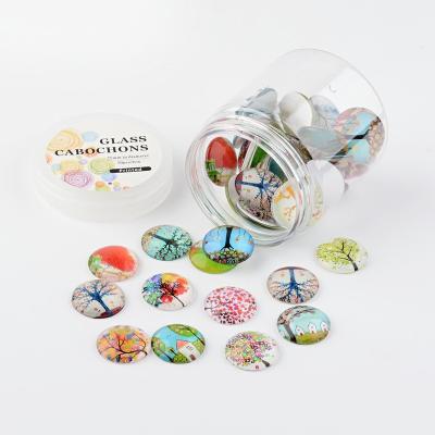 China No Printed Half Life Pandahall Mixed Color Tree Around Dome Glass Cabochons for sale