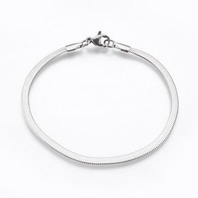 China PandaHall's Other 7-1/4 Inch (18.5cm) 3mm 304 Stainless Steel Herringbone Chain Bracelets for sale