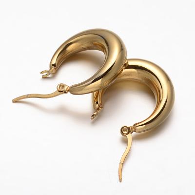 China The Other PandaHall 304 Stainless Steel Hoop Earrings Gold Hypoallergenic Earrings for sale