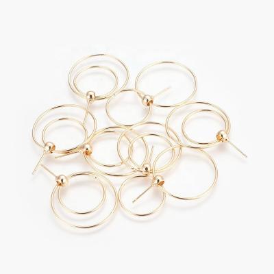 China No PandaHall Nickel Free Durable Plated Ring Real 18K Gold Plated Brass To Dangle Stud Earrings for sale