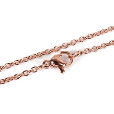 China Pandahall TRENDY 45cm Rose Gold Unisex 304 Stainless Steel Cable Chain Necklaces for sale