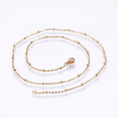 China Pandahall 304 Stainless Steel TRENDY Gold Cable Chains Necklaces with Lobster Claw Clasps for sale