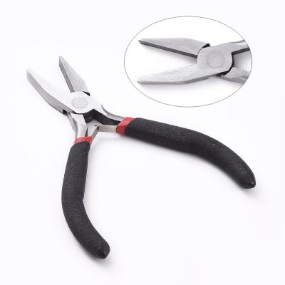 China Jewelry Making Tool PandaHall 12.5cm Black Gunmetal Carbon Steel Flat Nose Polishing Pliers for sale