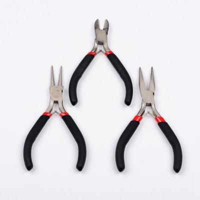 China Pandahall 3 Pcs Carbon Steel DIY Beading Tool Kit Nose Pliers Set for sale