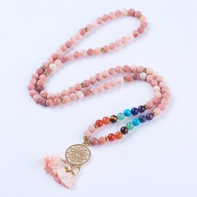 China Pandahall FASHION Jewelry Natural Gemstone Chakra Chakra and Aventurine Pendant Necklaces for sale