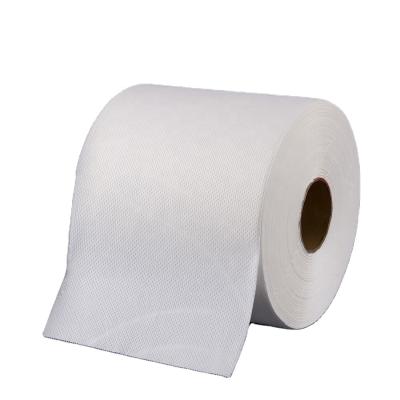 China Sustainable 3Ply Industrial Low Wipe 100% Fiber Paper Towel Roll Wood Pulp Rag Paper Roll for sale