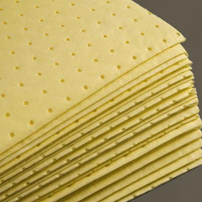 China Absorb Chemical Liquid Yellow Color Chemical Absorbent Sheets Industrial Absorbent Sheet for sale