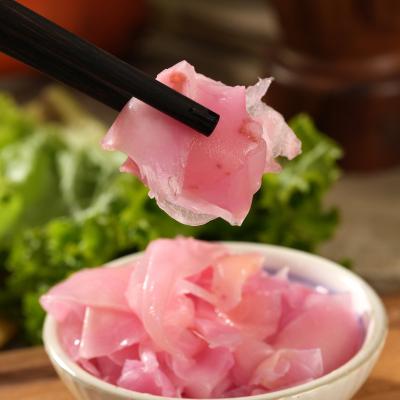 China Wholesale FUWEI OEM Factory PRESERVED Natural Japanese Sushi Ginger Pink Tasty Pickled Sushi Ginger for sale