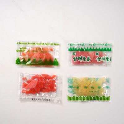 China Factory Supplier PRESERVED Pickled Ginger 5g Sushi Ginger Sweet Taste Pickled Sushi White Pink Red Ginger for sale