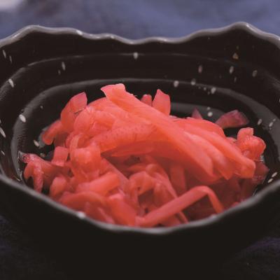 China Factory Price PRESERVED Seasoned Ginger Japanese Sushi 5g Pickled Shredded Sushi Ginger for sale