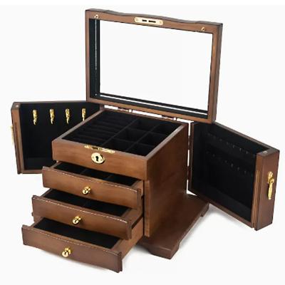 China Handmade Multifuction Jewelery Box Jewelry Packaging Organizer Storage And Storage Large Display Designs With High Quality for sale