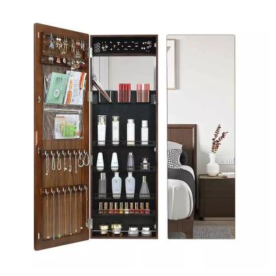 China Wholesale Adjustable (Height) Solid Wood Wardrobes Wooden Cabinets Locking Jewelry Armoire for sale