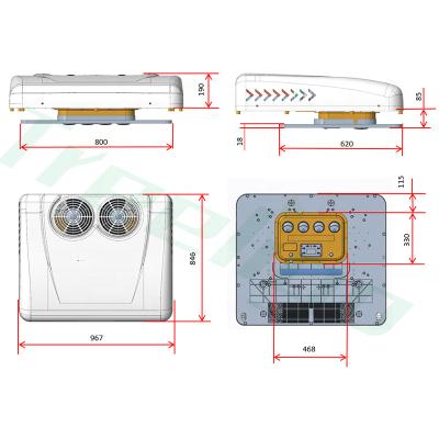 China GOUKU Quality 12v/24v Stable Caravan Air Conditioner Tractor Cabin Air Conditioner For Tractor Standard for sale