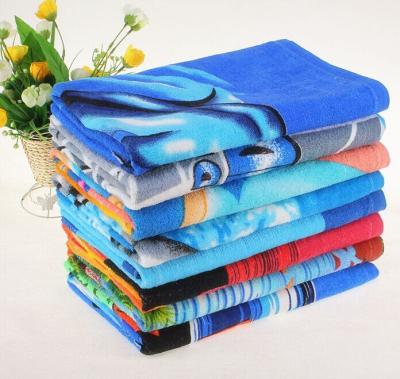 China 100% Custom Quick Dry Beach Towel Printed Folding Woven Summer Child Safe Cotton Absorbent Towel Beach Robe Beach Towel for sale