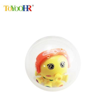 China Transparent Plastic PP Cotton 100mm Diameter Ball Capsule Toys With Inner Rubber Or Plastic Figure Dolls For Vending Machine for sale