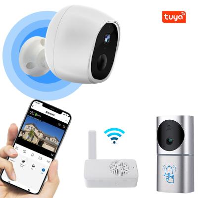 China NIGHT VISION Manufacturer Tuya 2mp Night Vision Surveillance IP System Home Security Wifi Solar Power CCTV Wireless Camera Connect to Mobile for sale