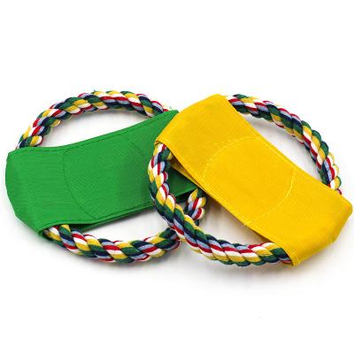 China New sustainable pet toys cotton rope dog canvas flying disc rope dog toys sustainable training toys cn; GUA for sale