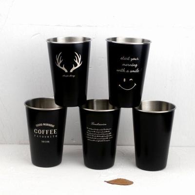 China Northern Europe Industry Style 304 Stainless Steel Spray Paint Beer Mug Cold Water Drink Cup Household Office Use Gargle Cup Viable for sale