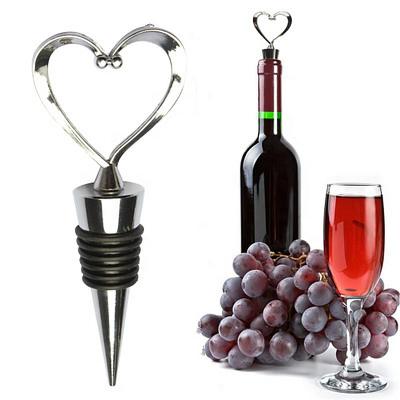 China Viable Red Wine Champagne Wine Bottle Stopper Valentines Heart Shaped Wedding Gifts Set Wine Stopper Bar Accessories Home Bars for sale