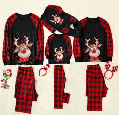 China Breathable Parent-Child Long Sleeve Sleepwear Parent-child Sleepwear T-shirt Pants Suit Baby Romper Boys Girls Kids Outfits Christmas Family Matching Pajamas for sale