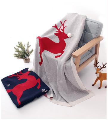 China PORTABLE Infant Deer Knitted To Wrap To Wrap Newborn Toddler To Knit To Throw Crochet Blankets Knitting Kids Christmas Baby Blanket for sale