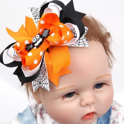 China Sweet Halloween Bat Kids Hair Clips Bows Headdress Costume Ghost Pumpkin Spider Children's Hairpin Babies Hair Clip for sale