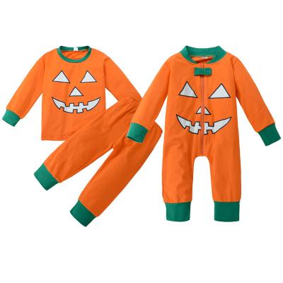 China Breathable Kids Pumpkin Outfits Costume Toddler Girls Boys Girls Romper Kids T-shirt Tops Pants Halloween Costume Baby Clothes Sets for sale