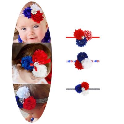 China Independence Day Soft American Children's Flower Headbands Children's Headdress Babies Elastic Headband for sale