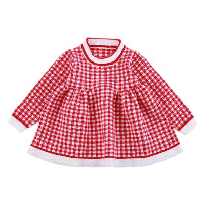 China Wholesale Breathable Autumn Winter Girl Knitted Dresses Babies Skirt Knitting Princess Warm Sweater Dress Kids Toddler Clothes for sale