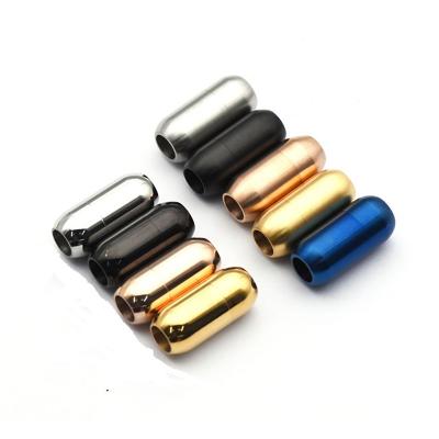 China Unisex 18k Gold Filled Stainless Steel Round Hole Magnetic Clasp Bracelet Magnetic Clasp Jewelry Findings for sale