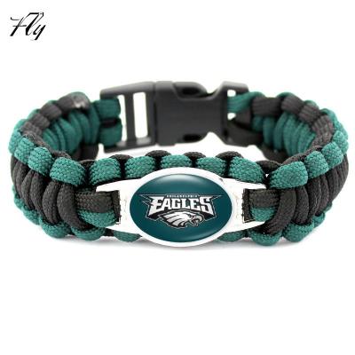 China Paracord Fashion Philadelphia Eagles American Football Team Logo Braided Paracord Bracelet Yiwu Fly for sale