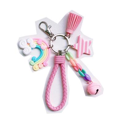 China Wholesale Unisex Cute Design Candy Charm Rainbow Chain Key Chain For Girls for sale