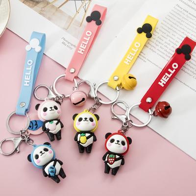 China Unisex Cute PVC Soft Toy School Bag Backpack Accessories Panda Key Chain for sale