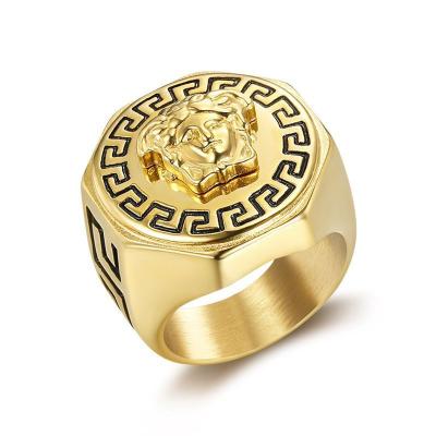 China Casual Hot Sale Hip Hop Jewelry Stainless Steel 18k Gold Ring Men Ring for sale