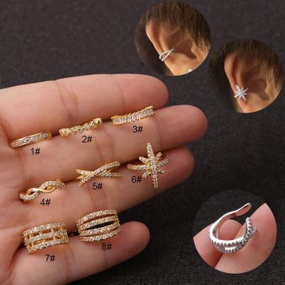 China 2021 fashion design casual/sporty women slap earring micro zircon to pave clip earring for sale