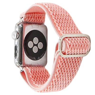 China Wholesale Water Resistant Chinber Wave Pink Design Band Strap Nylon Watch Band For Apple iWatch Series for sale