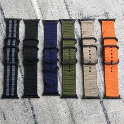 China Chinber Best Quality Breathable Nato Multicolor Woven Nylon Band For Apple Watch 38/42/40/44mm for sale