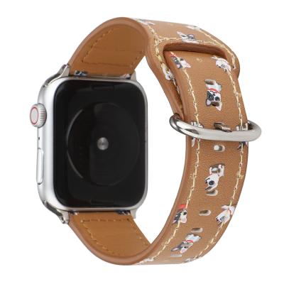 China Water Resistant Chinber Genuine Leather Wrist Watch Strsp With Stainless Metal Clasp For Apple Watch Band 42mm 38mm for sale