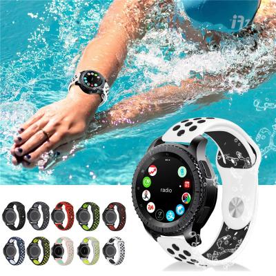 China Water Resistant Chinber Double Color 22mm Silicone Sport Band For Samsung Galaxy Watch 46mm for sale