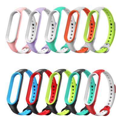 China Water Resistant Chinber Fashion 2 Color TPU Breathable Strap Watchband For Xiaomi MI Band 6 5 4 3 for sale