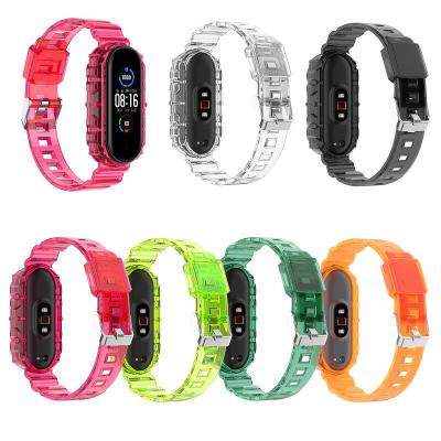 China Hot Selling Water Resistant Chinber TPU Strap Soft Clear Soft Watchband For Xiaomi MI Band 6 5 NFC Smart Wristband for sale