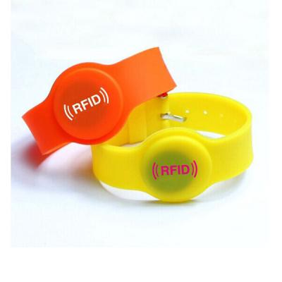 China Free shipping custom waterproof / waterproof silicone sublimation printed woven rfid wristband for sale