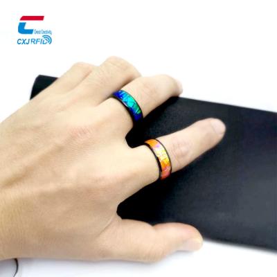 China Ntag 213 Chip Nfc Ring Rfid Black Multifunctional Social Ceramic Social Media Key Lock Door Smart Ring for sale