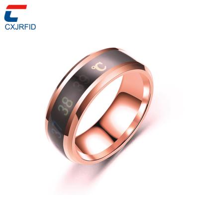 China New European and American Titanium Stainless Steel Fashion Body Temperature Waterproof/Waterproof Smart Couples Ring For Men Women for sale