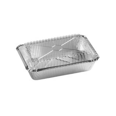 China Competitive Price Aluminum Foil Rectangular Food Container With Lid for sale