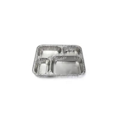 China Food Grade 4 CP Compartment Aluminum Foil Container for sale