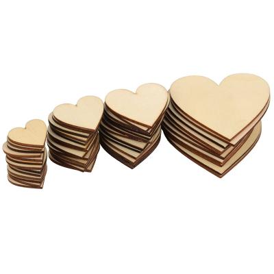 China Wanuocraft Europe Love Wooden Heart Slices Wooden Labels Blank Name Gift Tags with Hole for Party Wedding Art Craft Home Decoration for sale