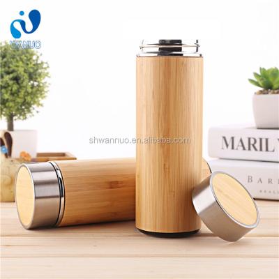 China WanuoCraft Tumbler Cup Bamboo Travel Eco Friendly Portable Reusable Reusable Bamboo Cup with Stainless Steel Tea Infuser for sale