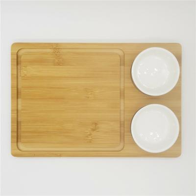 China Wholesale Cheap Natural Woven Bamboo Serving Trays Tray With Handles Sustainable Eco Friendly Bamboo Wood From Wanuocraft for sale