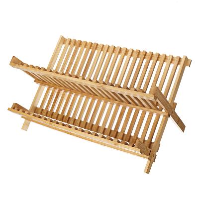 China WanuoCraft Sustainable Bamboo Dish Drying Rack Kitchen Tools Dish Bamboo Dish Utensil Racks Wholesales for sale